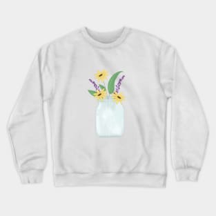 Mason Jar with Flowers Crewneck Sweatshirt